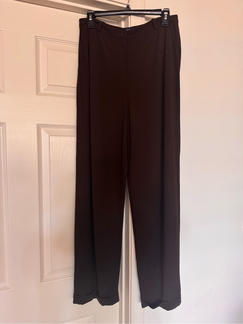 Ann Taylor chocolate brown wool-blend trousers. Wide flowy leg size 10. 30x32